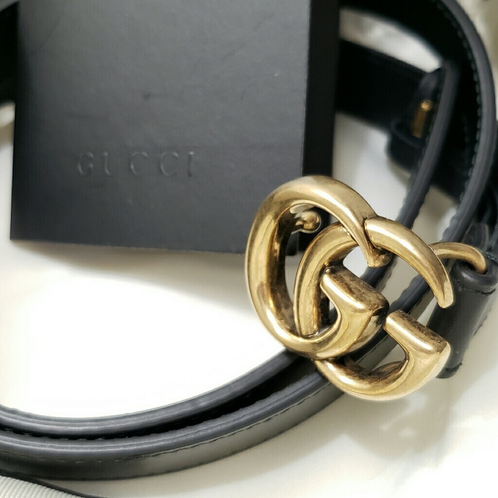 Gucci Leather Belt with Double G Buckle